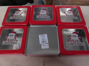 lot 573 image: 6 Holiday tins with see through pla...
