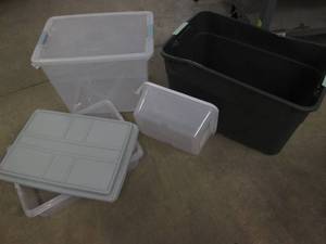 lot 714 image: Assorted storage totes, as pictured...