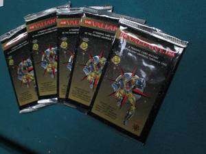 lot 129 image: 5 Vallant era unopened pacs of card...