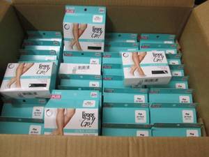 lot 766 image: 35 Pair jet black knee high stockin...