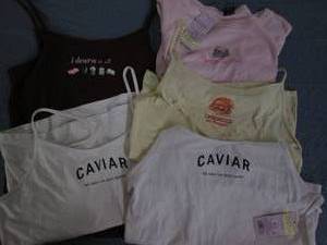 lot 669 image: 5 size large womens crop tops...