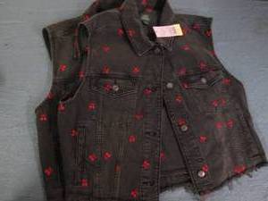 lot 696 image: 2 medium cherry womens vests...