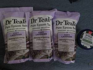 lot 802 image: Dr Teals pure Epsom salt in lavende...