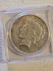 lot 2 image: Double Sided Magicians 1922  1923 Peace Silver Dollar Coin