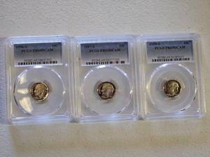 lot 4 image: PCGS Graded Coins 1996-S, 1997-S, 1999-S Roosevelt Dimes