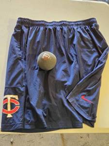 lot 21 image: Minnesota Twins Nike Dri-FIT Athletic Shorts - Waist Approx. 34, Length 21