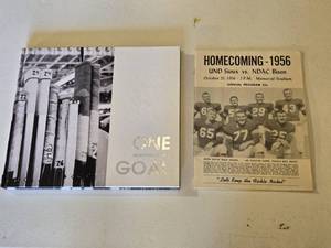 lot 44L image: One Goal by Allison Davis OKeefe Hardcover Book and 1956 UND Sioux vs. NDAC Bison Homecoming Program