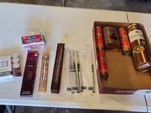 lot 113 image: Incense, Candles, and Empty Tins