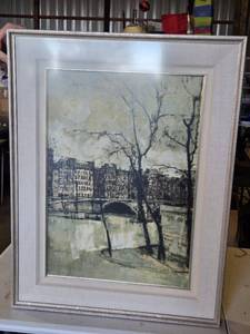 lot 177 image: M. de Gallard 1962 Framed Painting -  27 x 35