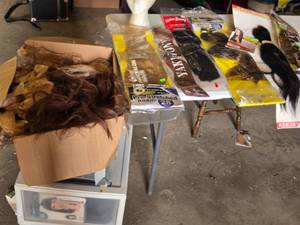lot 198 image: HUGE Lot Wig and Hair Extensions Collection including Pre-Stretched Braid, Yaky Pony, and 100% Human Hair Extensions