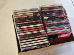 lot 215 image: Box of Movie Soundtrack CDs including Titanic, Braveheart, and Batman Forever and More
