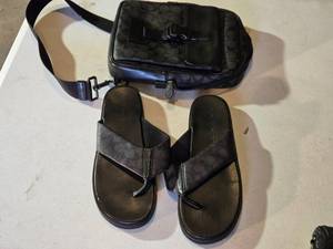 lot 265 image: Coach Mens Sandals (11D) and Crossbody Bag