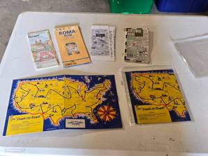 lot 285 image: Vintage Coast-to-Coast Map Game and Rome Maps