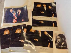 lot 290 image: Lot of Political Memorabilia Photos with Facsimile Autographs - Ronald Reagan, Obama, Dan Quayle