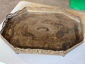 lot 414 image: Silver Plated Ornate Serving Tray 25