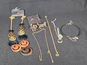 lot 331 image: Lot of Fashion Jewelry Including Necklaces and Earrings, Plus Bracelet and Chains