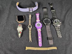 lot 348 image: Lot of Watches Including Apple Watch Series 5 44mm, Armitron, and Geneva All Untested