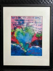 lot 52 image: Lovegrove Framed Abstract Lyric Art Print - When Im Sixty-Four (Beatles Lyrics)