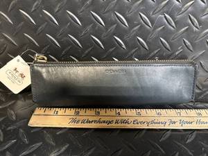 Coach 61075 Navy Leather Zip Pouch