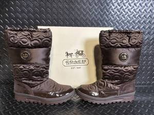 lot 66 image: Coach Drexel Quilted Boots - Womens Brown Size 7B