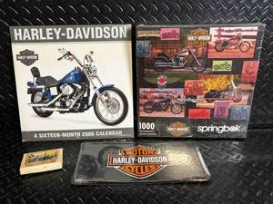 lot 3 image: Harley-Davidson Collectible Lot 2006 Calendar, 1000-Piece Puzzle