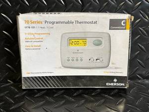 lot 329 image: Emerson 1F78-151 70 Series Programmable Thermostat - 1 Heat1 Cool, Battery-Powered