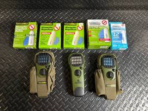 lot 117 image: ThermaCELL Mosquito Refills 5-Pack & 3 Olive-Green Devices with Pouches