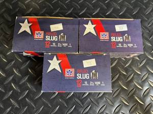 lot 129 image: STAR Brand 12 Gauge Rifled Slug Ammunition - 1 oz, 1400 FPS (3 Boxes)