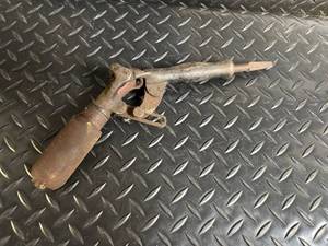 lot 169 image: Vintage Pistol-Grip Hand Tool With Long Barrel & Wooden Handle