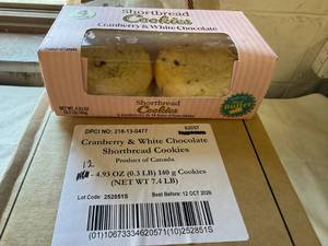 lot 80 image: 12x 4pk Cranberry & White Chocolate Shortbread Cookies