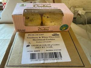 lot 84 image: 12x 4pk Cranberry & White Chocolate Shortbread Cookies