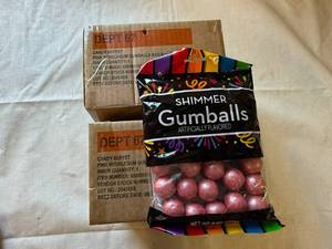 lot 88 image: 2x4ct- 8oz Bags Shimmer Gumballs-Pink