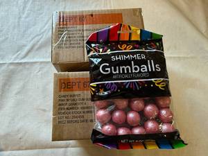 lot 95 image: 2x4ct- 8oz Bags Shimmer Gumballs-Pink