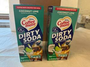 lot 113 image: 2x 50ct Coffee Mate Dirty Soda-Coconut Lime