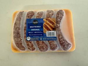 lot 241 image: C. 4x 1lb 3oz Bratwurst Orginal