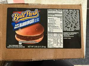 lot 184 image: CC. 2x12 Ball Park Flame Grilled Hamburgers