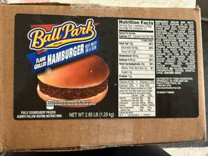 lot 185 image: CC. 2x12 Ball Park Flame Grilled Hamburgers