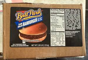 lot 186 image: CC. 2x12 Ball Park Flame Grilled Hamburgers