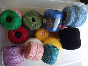 Bin of Mercerized Cotton Crochet Threads