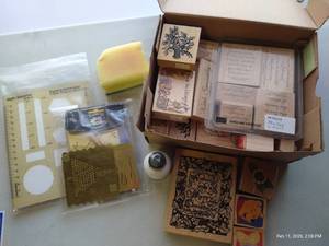 lot 11 image: Wooden Stamps, Embossing & Card Making Supplies