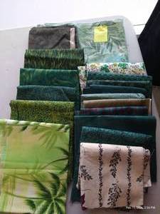 lot 27 image: Stack (7) Green Quilting Cottons