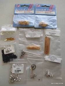 lot 30 image: Jewelry Head Pins, Caps, Silver Split Pins & Crimps