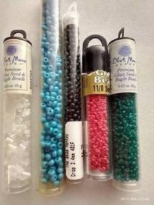 lot 64 image: (5) Glass Seed Bead Tubes