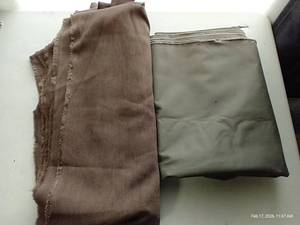 lot 81 image: Very Heavy and Large Brown & GreyGreen Fabric Cuts