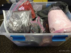 lot 91 image: Bin of Laces, Velvets, Silks & Fine Knits