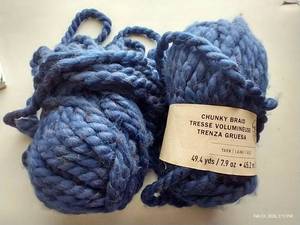 lot 112 image: (2) Skeins Chunky Blue Yarn