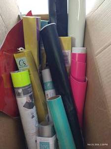 lot 118 image: Many Cricut Vinyls, Contact Papers, Washi Tapes