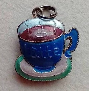 lot 129 image: Double-Sided Painted Latte Charm