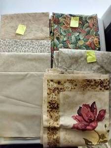 lot 152 image: Several Yards Cream & Tan Cotton Prints & Floral Panel