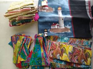 lot 155 image: Various Pre-cut Batiks, Lighthouse Panel & Fat Quarter Stack